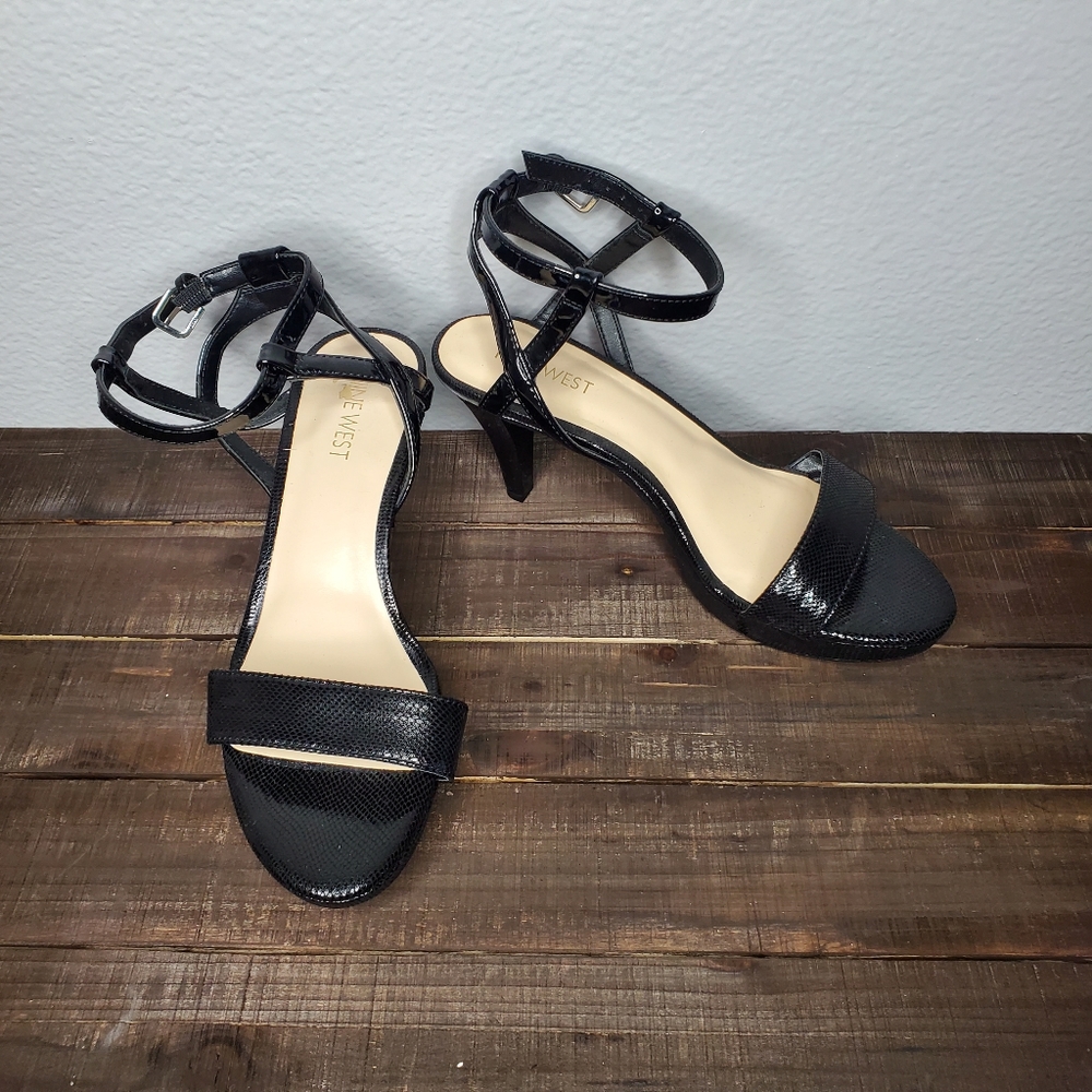 Nine West Black strap heels